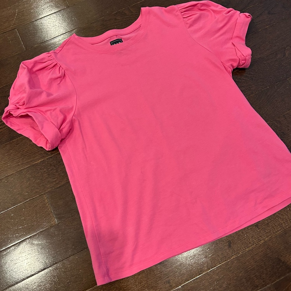 GAP Bright Pink Puff Sleeve Tee